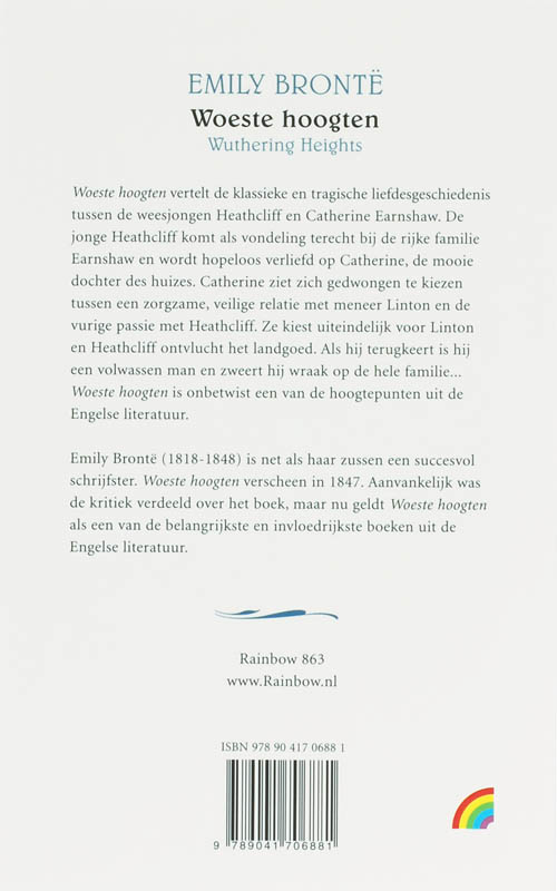 Achterkant van Woeste hoogten