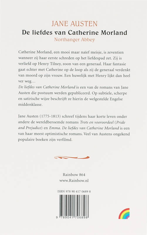 Achterkant van De liefdes van Catharine Morland