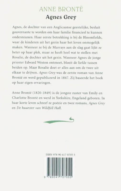 Achterkant van Agnes Grey