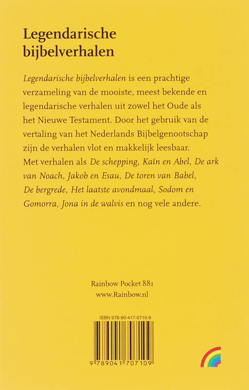 Achterkant van Legendarische bijbelverhalen