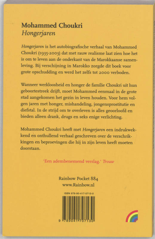 Achterkant van Hongerjaren