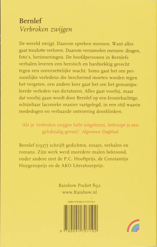 Achterkant van Verbroken zwijgen