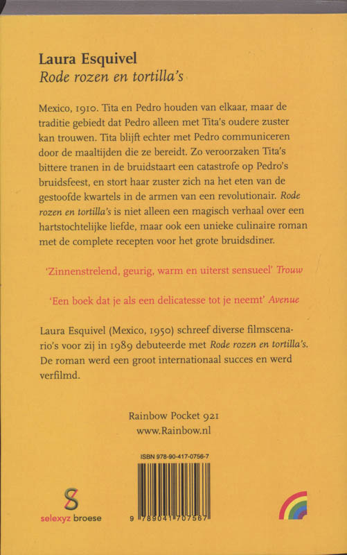 Achterkant van Rode rozen en tortilla's