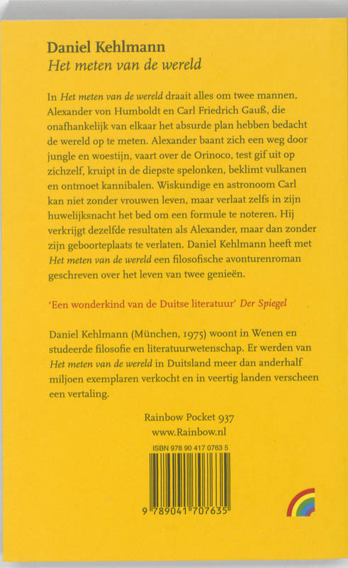 Achterkant van Het meten van de wereld