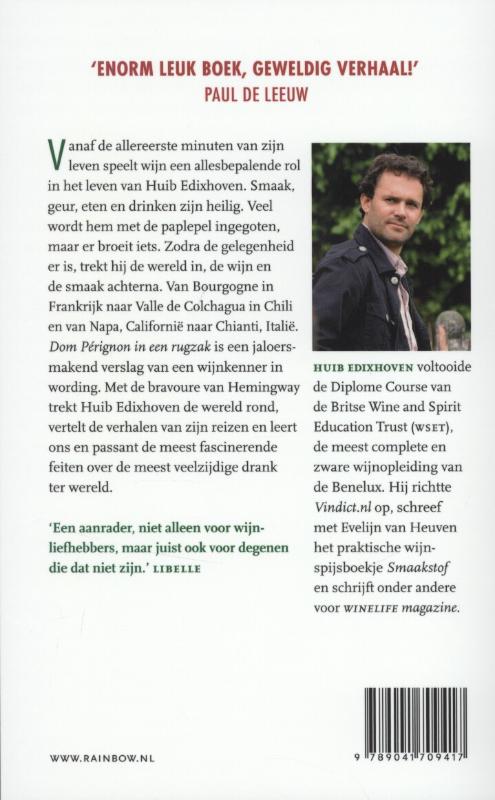 Achterkant van Dom Pérignon in een rugzak