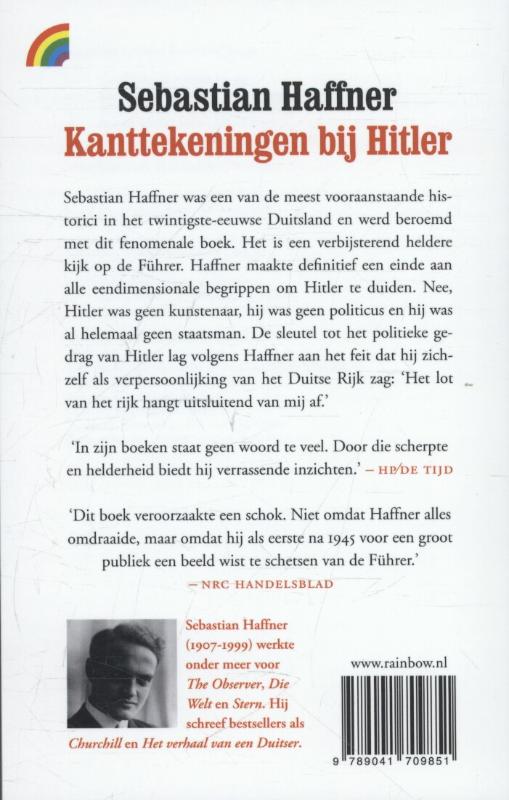Achterkant van Kanttekeningen bij Hitler