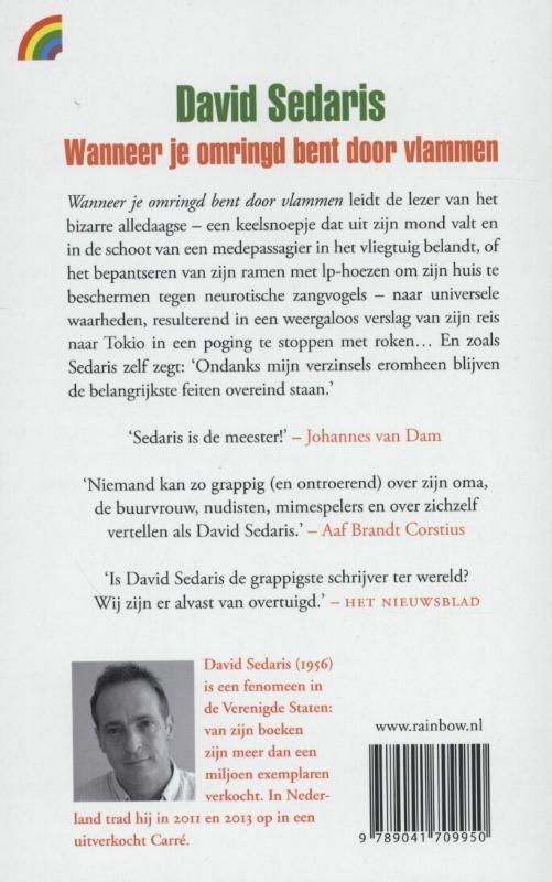 Achterkant van Wanneer je omringd bent door vlammen