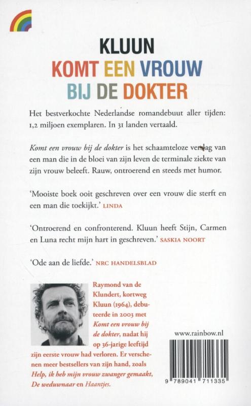 Achterkant van Komt een vrouw bij de dokter