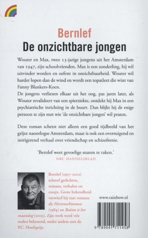 Achterkant van De onzichtbare jongen