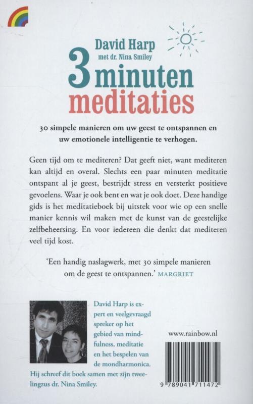 Achterkant van 3 minuten meditaties