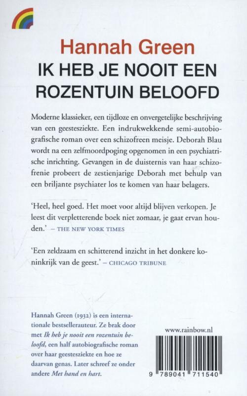 Achterkant van Ik heb je nooit een rozentuin beloofd