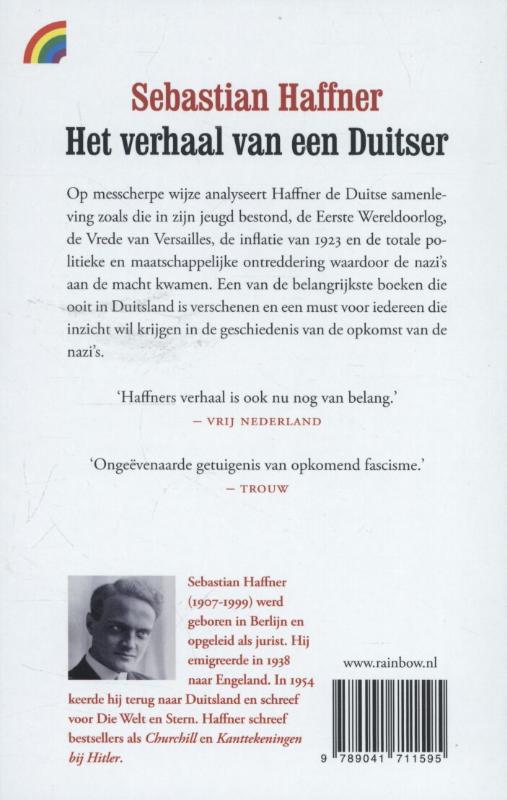Achterkant van Het verhaal van een Duitser 1914-1933