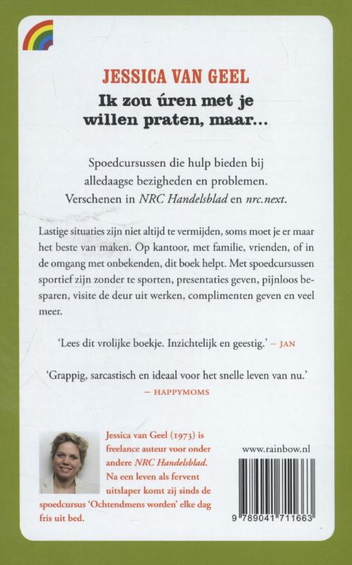 Achterkant van Ik zou uren met je willen praten maar...