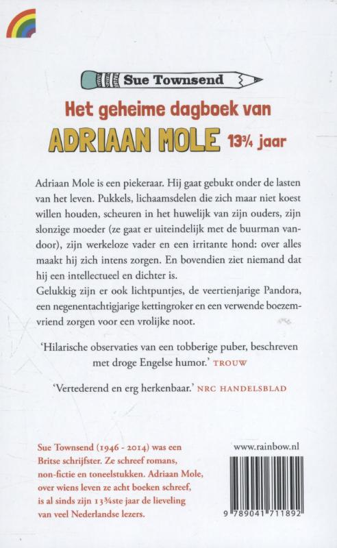 Achterkant van Het geheime dagboek van Adriaan Mole 13 3/4 jaar