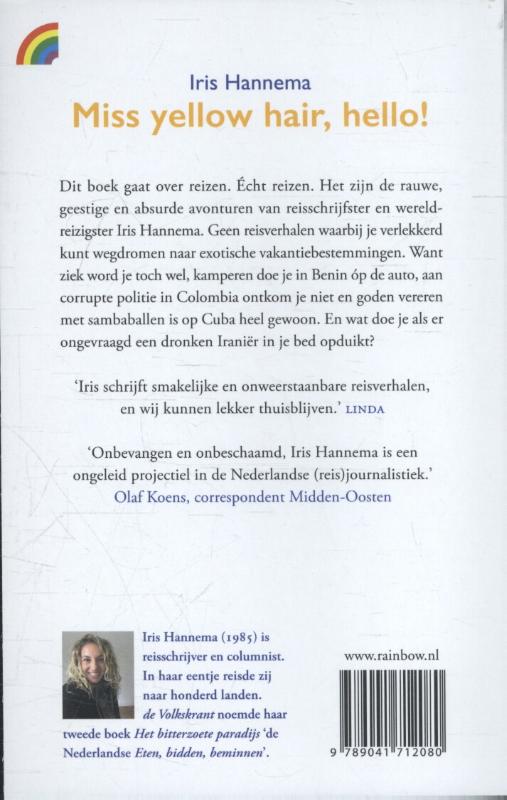 Achterkant van Miss yellow hair, hello!