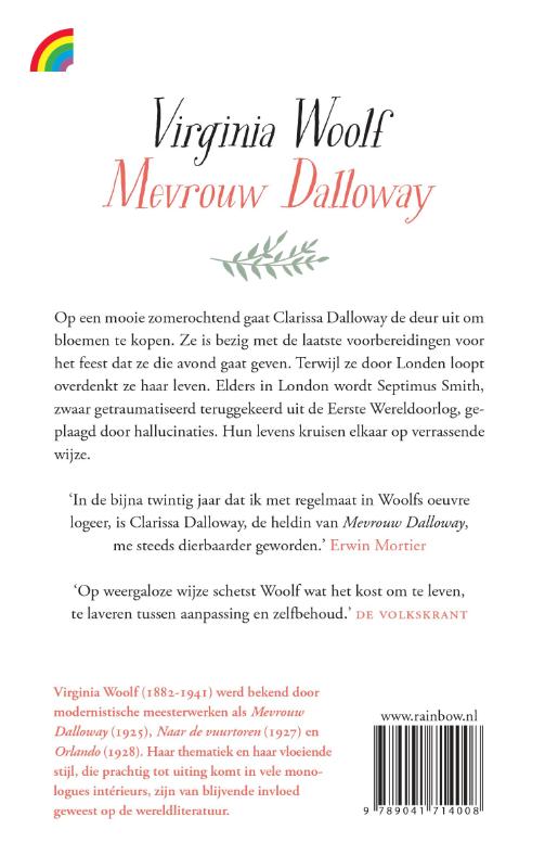 Achterkant van Mevrouw Dalloway