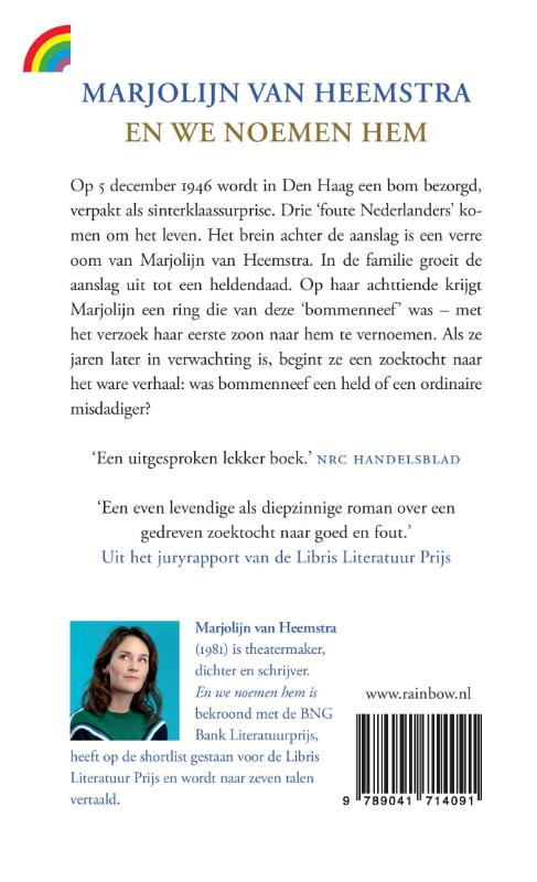 Achterkant van En we noemen hem