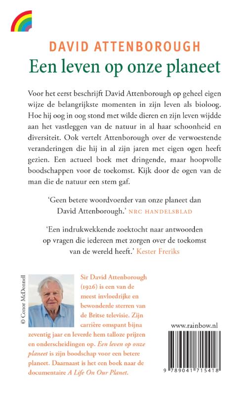 Achterkant van Een leven op onze planeet