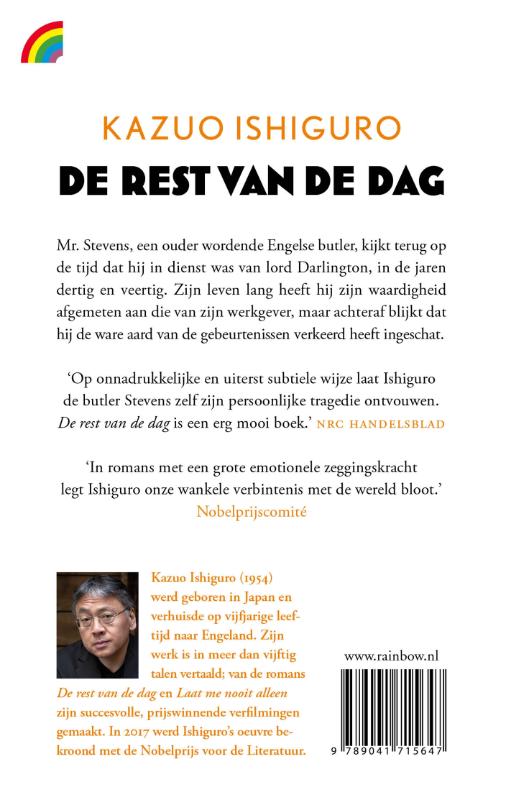 Achterkant van De rest van de dag