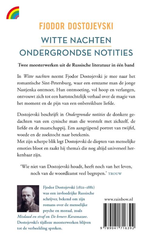 Achterkant van Witte nachten & Ondergrondse notities