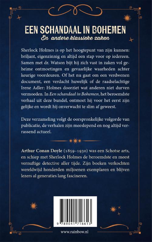 Achterkant van Een schandaal in de Bohemen en andere klassieke zaken