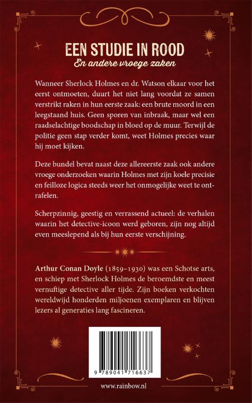 Achterkant van Een studie in rood & andere vroege zaken