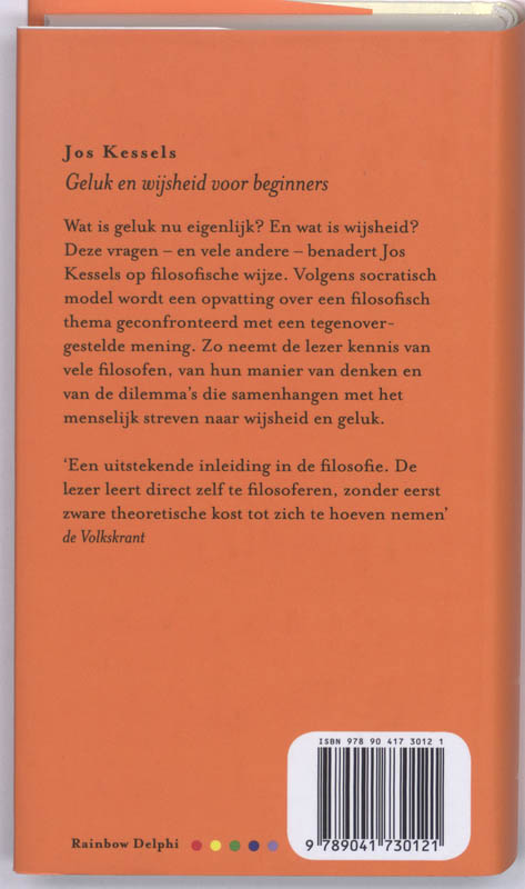 Achterkant van Geluk en wijsheid voor beginners