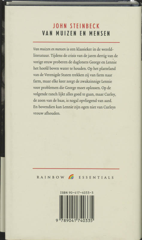 Achterkant van Van muizen en mensen