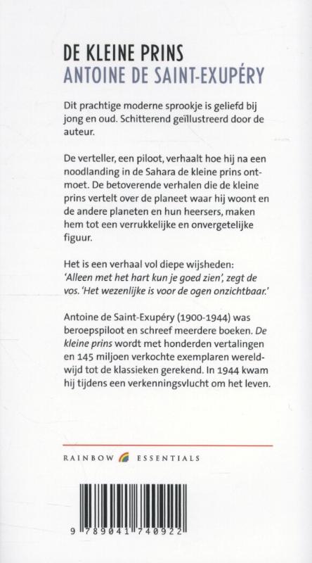 Achterkant van De kleine prins