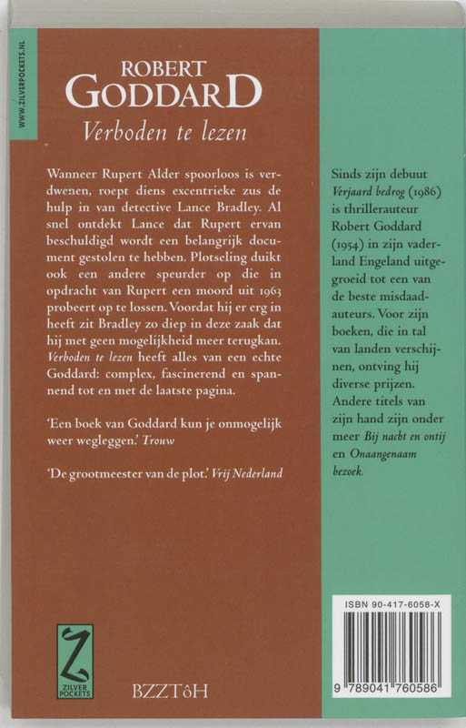 Achterkant van Verboden te lezen
