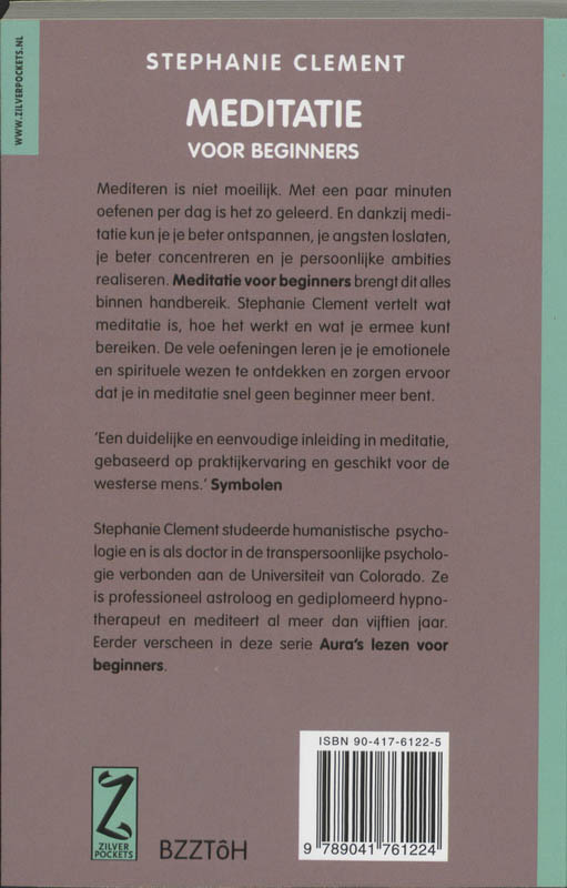 Achterkant van Meditatie voor beginners