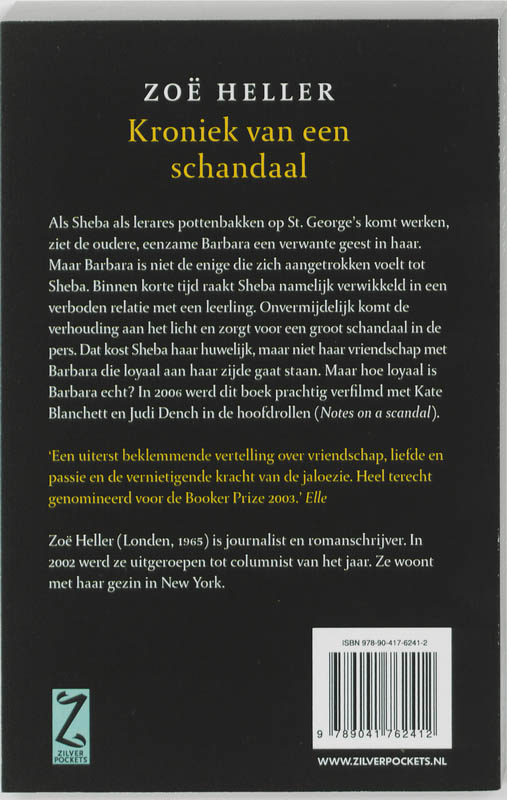 Achterkant van Kroniek van een schandaal