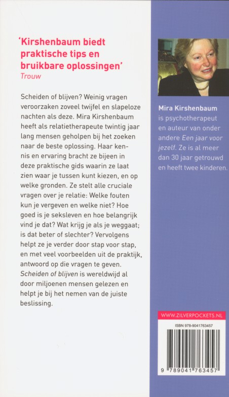 Achterkant van Scheiden of blijven