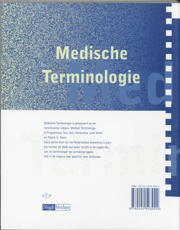 Achterkant van Medische terminologie