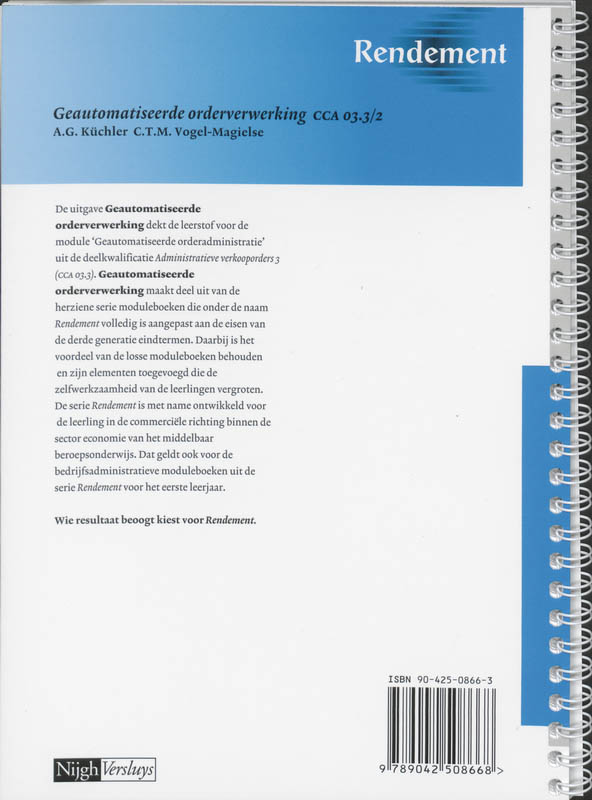 Achterkant van Tekstboek