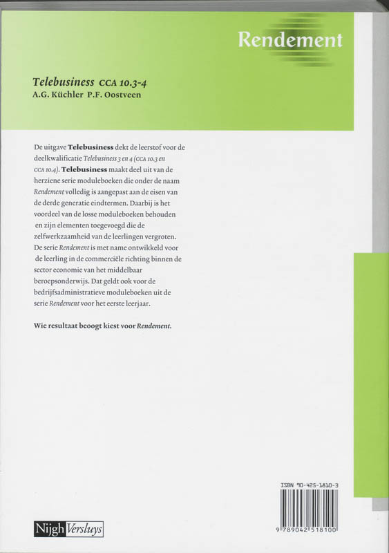 Achterkant van Leerlingenboek