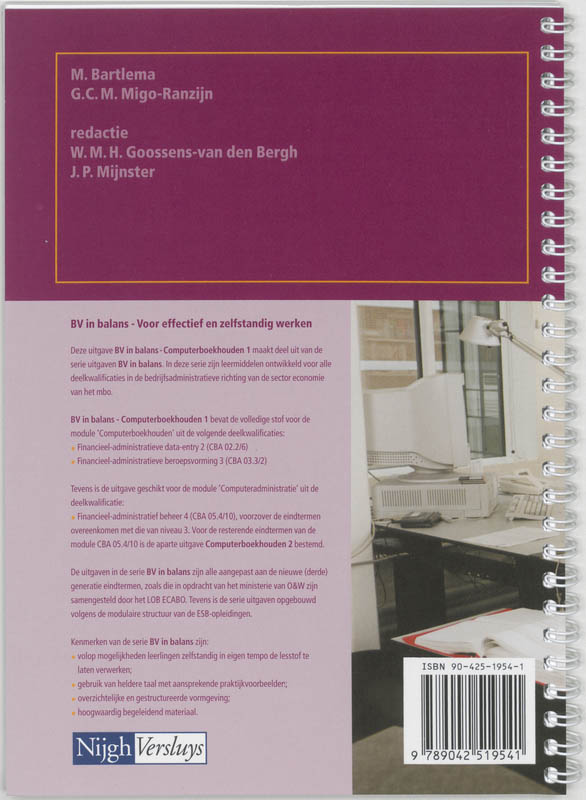 Achterkant van Computerboekhouden 1
