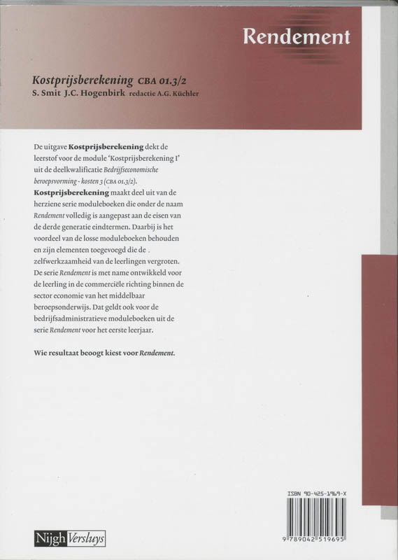 Achterkant van Leerlingenboek