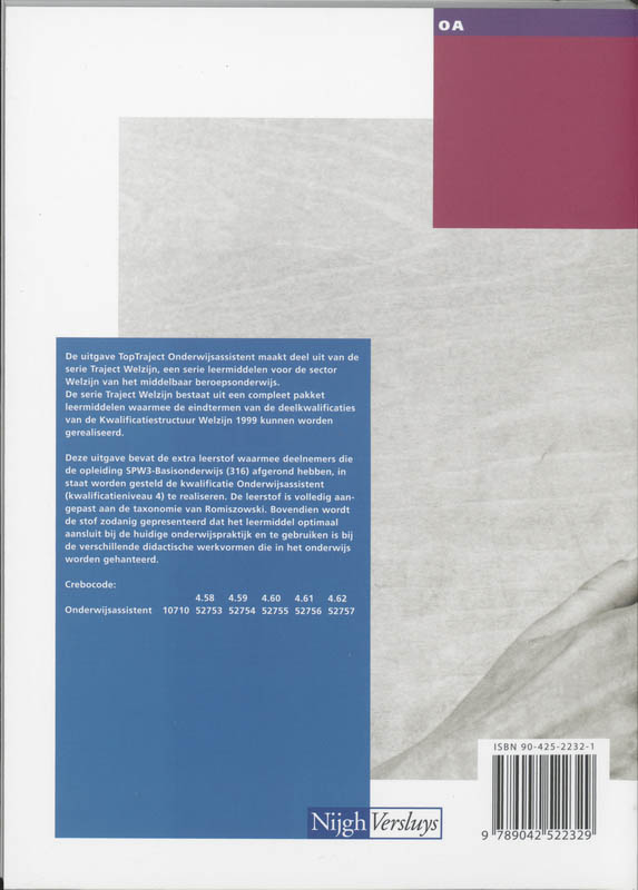 Achterkant van Leerboek