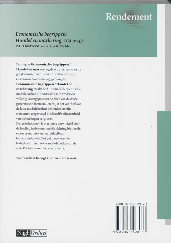Achterkant van Leerboek