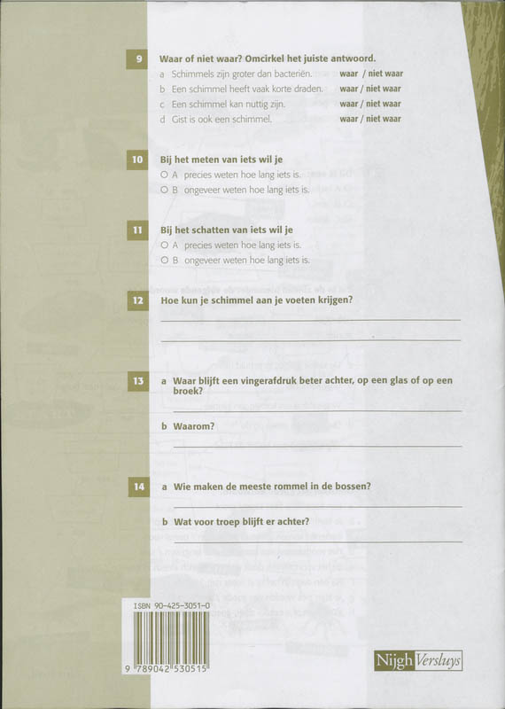 Achterkant van Werkboek
