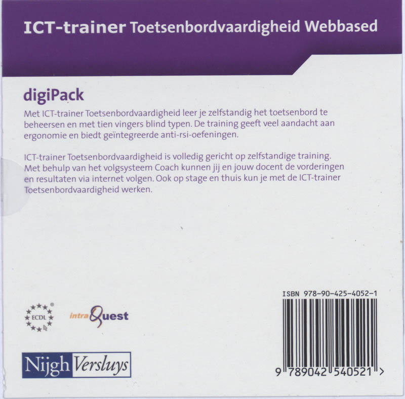 Achterkant van digipack