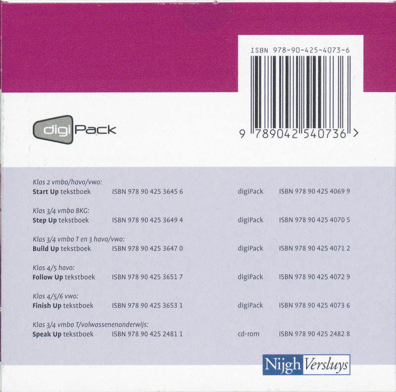 Achterkant van Digipack