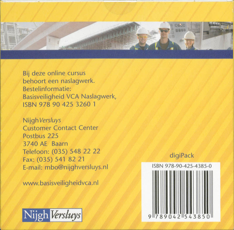 Achterkant van Basisveiligheid VCA (digiPack)