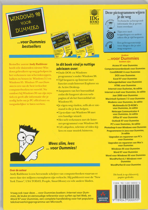Achterkant van Windows 98 voor Dummies
