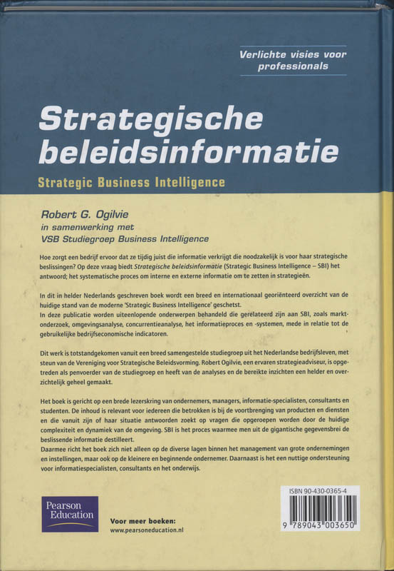Achterkant van Strategische beleidsinformatie