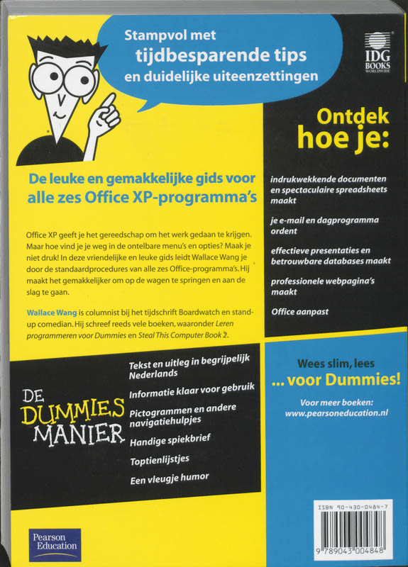 Achterkant van Office XP voor Dummies