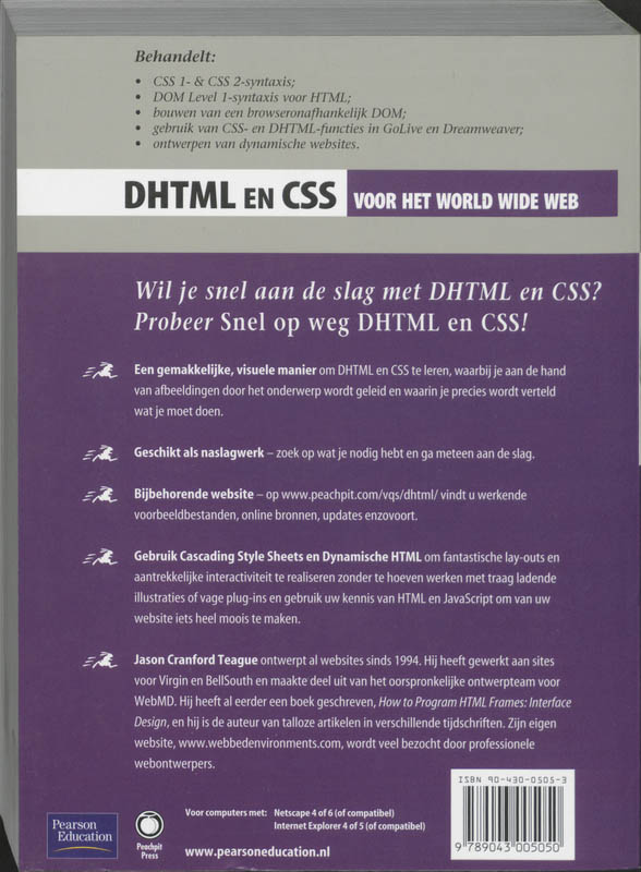 Achterkant van DHTML en CSS voor het World Wide Web