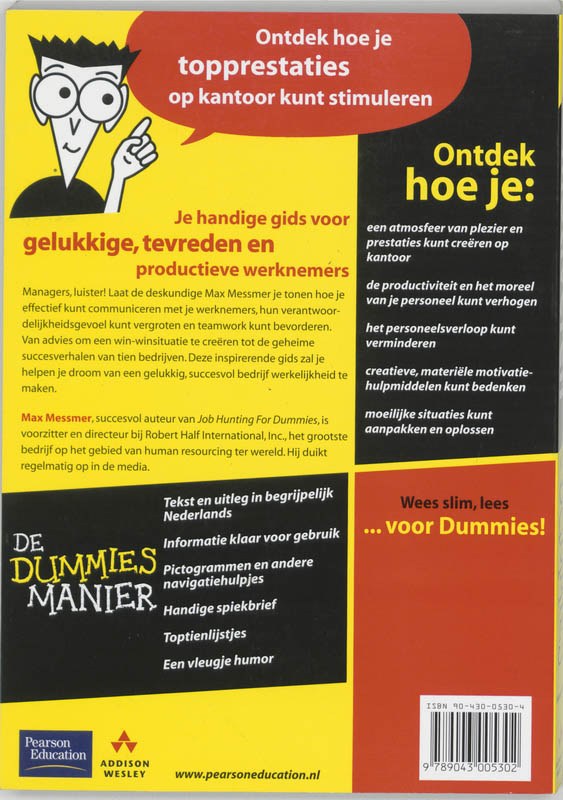Achterkant van Motiveren voor dummies