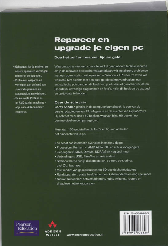 Achterkant van Repareer en upgrade je eigen pc